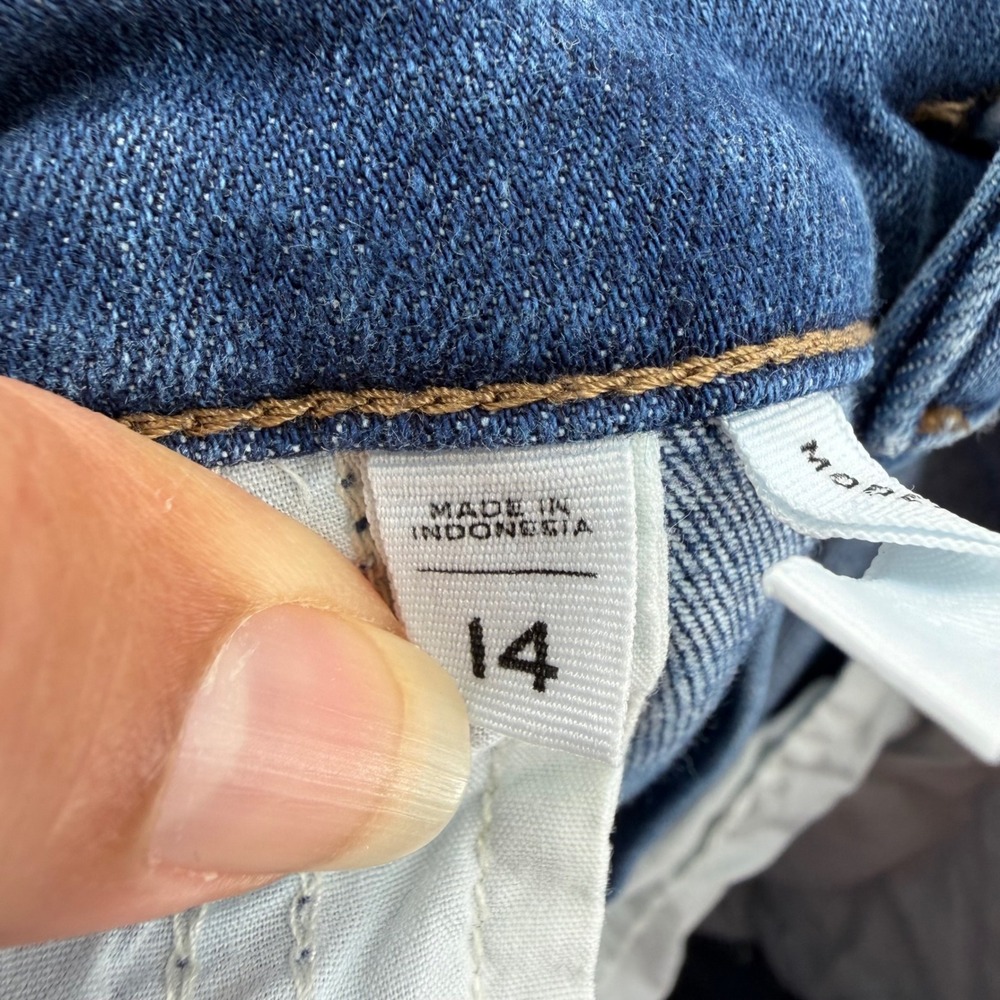 LOFT Outlet Frayed Hem Ankle Jeans Womens 14 Blue Mid Rise Skinny Stretch Denim - Picture 6 of 12